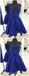 Cuello en V con Cuentas de color Azul Real de Dos piezas, Vestidos de Regreso a casa 2018, CM500