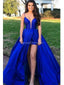 Sexy Backless Royal Blue A-line Long Evening Prom Vestidos, Fiesta Nocturna Fiesta Vestidos, 12297