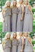 Sexy Halter Backless Grey Chiffon Cheap Bridesmaid Dresses Online, WG770