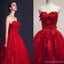 Impresionante Rojo de Tul de Novia con Apliques de Encaje Vestido de Bola Vestidos de Novia, WD0150