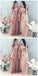 Falda de tul de blusa de lentejuelas Vestidos de dama de honor largos baratos con mangas, WG218