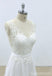 Falda de tul con cuello en V simple Vestidos de novia de una línea de encaje en línea, WD394