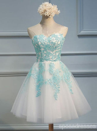 Sweetheart Green Lace Homecoming Prom Dresses, Affordable Sweet 16 Dresses, CM355