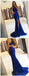 Vestidos de baile de la noche de la sirena del Royal Blue Sexy Split, Vestidos de baile del partido sexy, 17139
