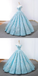 Fuera del hombro Tiffany Blue Ball Gown Vestidos de fiesta largos y baratos por la noche, Vestidos de encargo baratos Sweet 16, 18532
