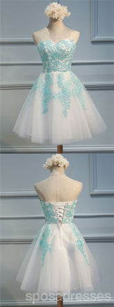 Sweetheart Green Lace Homecoming Prom Dresses, Affordable Sweet 16 Dresses, CM355