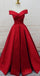 Rojo simple De Hombro Una línea Vestidos de la Fiesta de promoción de la Tarde Baratos Largos, 17537
