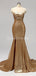 Vestidos de dama de honor largos y largos con lentejuelas doradas de un hombro en línea, WG596