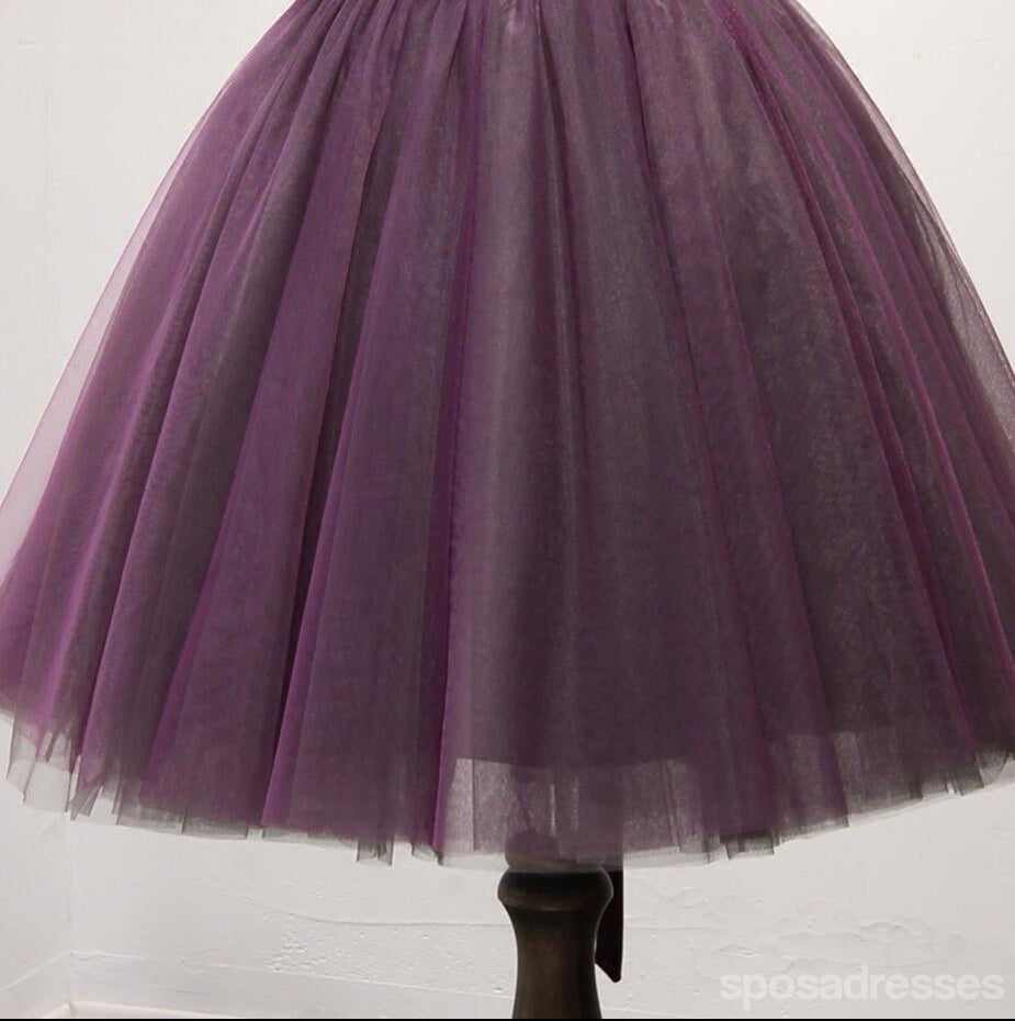 Strapless Purple Lace Homecoming Prom Dresses, Affordable Short Party Corset Back Prom Dresses, Perfect Homecoming Dresses, CM218