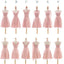 Bastante de Gasa que no coinciden los Diferentes Estilos de Rubor Rosa de Longitud de la Rodilla Barato Vestidos de Dama de honor, WG184