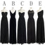 Longitud del suelo de la gasa de estilos descoordinada simple barata negra vestidos de la dama de honor largos formales, WG187