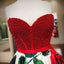 Vestidos largos de fiesta de noche largos de una flor con cuentas rojas de novia, Vestidos baratos de Sweet 16, 18348