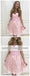 Vestidos de regreso a casa de encaje rosa cortos de novia personalizados 2018, CM522
