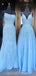 Sexy Blue Encajes Beaded Barato Noche Vestidos De Graduación, Fiesta De Fiesta De Fiesta De Fiesta, 12202