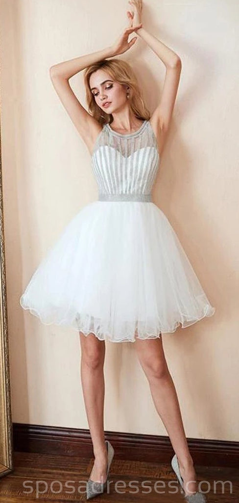 De joya de la cuerda de abalorios blanca regreso barato adorna vestidos de la fiesta de promoción cortos en línea, baratos, CM761