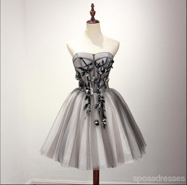 2017 Strapless Tulle Short Homecoming Prom Dresses,  Short Party Prom Dresses, Graduation Dresses, CM201