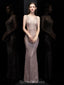 Sexy Mermaid  V Neck Champagne Gold Long Evening Prom Dresses, Evening Party Prom Dresses, 12319