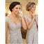 Cap Sleeves Backless Grey Cheap Bridesmaid Dresses Online, WG605