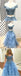 De hombro manga corta dos piezas cordón azul claro vestidos de la fiesta de promoción de la tarde de encargo largos, 17440