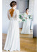 Vestidos de novia de playa sin espalda de manga larga en línea, vestidos de novia de encaje baratos, WD462