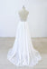 Correas espaguetis Vestidos de novia de playa baratos con cuentas de encaje en línea, WD377
