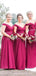 Vestidos largos de dama de honor largos con hombros descubiertos en línea, vestidos de damas de honor baratos, WG695