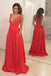Sexy V Cuello de color Rojo Oscuro Sirena de Noche Largos vestidos de fiesta, Vestidos 17657