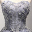 Strapless See Through Gray Lace Homecoming Prom Dresses, Affordable Short Party Corset Back Prom Dresses, Perfect Homecoming Dresses, CM221