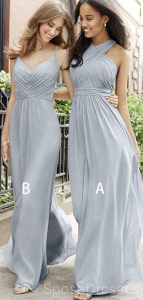 Gaze cinza mal combinada dama de honra barata longa barata veste-se online, WG622