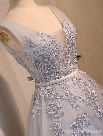 L'Encolure en V, Deux Sangles de Gris Dentelle Perlée Homecoming Robes de Bal Abordables de soirée Courte Robes de Bal, Parfait Robes de bal, CM288