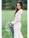 Vestidos de novia sexy de manga larga de encaje con espalda abierta en línea, vestidos de novia de encaje baratos, WD474