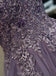 Gris púrpura volantes encaje cuentas largos vestidos de fiesta de noche baratos, vestidos de fiesta de la noche, 12335