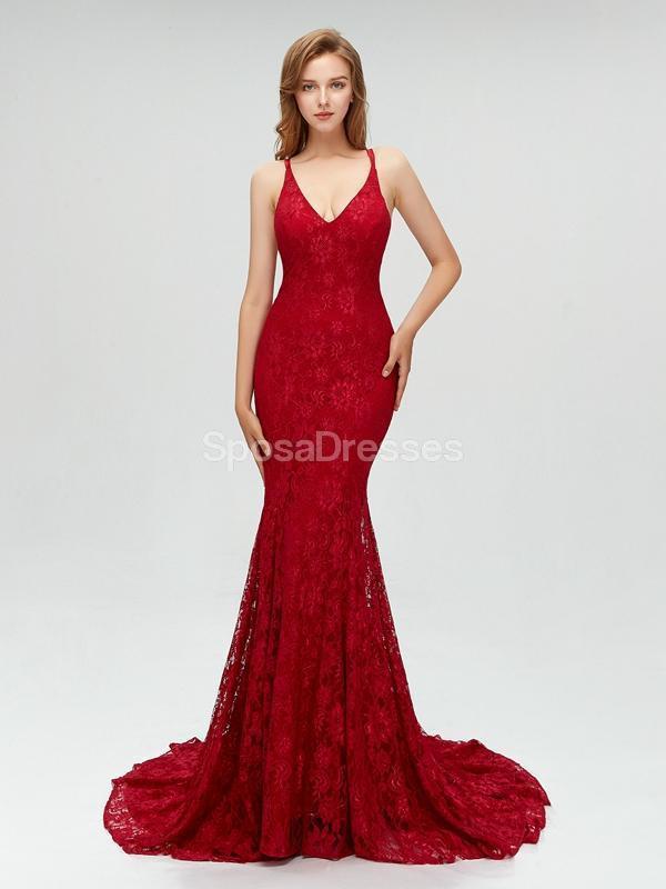 Sexy Lace Mermaid Long Cheap Evening Prom Dresses, Cheap Custom Party Prom Dresses, 18577