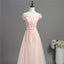 Vestidos de fiesta largos de noche de encaje de color rosa pálido con hombros descubiertos, vestidos baratos de Sweet 16, 18352