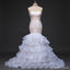 Vestidos de fiesta de boda de gasa de sirena sexy de encaje blanco de novia, vestido de novia Vantage, WD0026