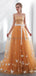 Tul naranja sin tirantes vestidos de la fiesta de promoción de la tarde de ButterFly, vestidos de la fiesta de promoción del partido de la tarde, 12024