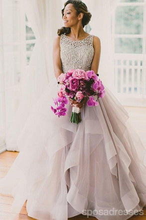 Un Escote de la Pala de la línea Trajes de novia de Organza, 2.017 Vestidos de Boda de Encargo Largos, Vestidos Nupciales Económicos, 17115
