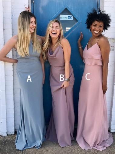 Vestidos de dama de honor largos baratos personalizados en línea, WG352