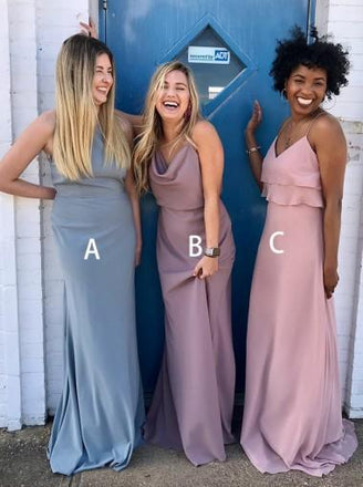 Mismatched Custom Cheap Long Bridesmaid Dresses Online, WG352