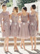 Vestidos de dama de honor baratos de encaje corto personalizados en línea, WG265