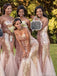 Sirene Rose Golden Bright long demoiselle d 'honneur dress Online, demoiselle d' honneur bon marché, wg745
