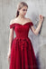 Fuera del hombro Vestidos de fiesta largos de noche baratos rojos, Vestidos de fiesta personalizados de fiesta baratos, 18583