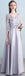 Vestidos de dama de honor largos baratos de encaje gris mangas largas en línea, WG502