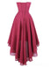 Vestidos de homecoming baratos en línea, High High Chiffon de color rojo oscuro, vestidos de graduación cortos baratos, CM759