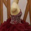Vestido de bola marrón con cuentas de organza vestidos de baile de noche largos, baratos dulces 16 vestidos, 18359