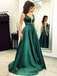 V cuello esmeralda verde barato vestidos de fiesta de noche larga, vestidos de fiesta de la noche, 12346