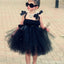 Vestidos de niña de tul negros, vestidos de niña de flores asequibles, vestido negro, FG044