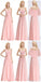 Chiffon Blush Pink Vestidos de dama de honor baratos y simples en línea, WG521