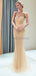 Scoop Heavily Beaded Rhinestone Beaded Mermaid Evening Prom Dresses, Evening Party Prom Dresses, 12043