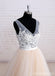 Cuello en V Ver a través de una línea de vestidos de novia baratos en línea, WD355